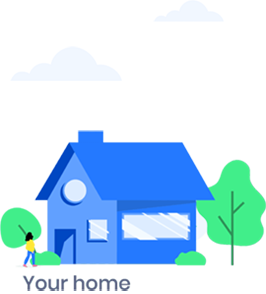 Home and Clouds graphic